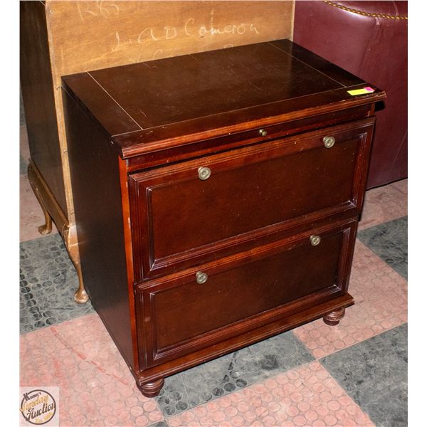 TWO DRAWER WOODEN FILE CABINET H-31"