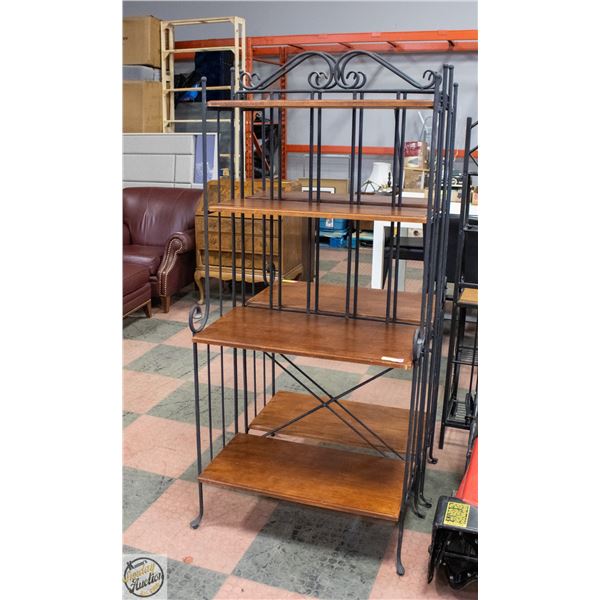 LARGE CAST IRON BAKERS RACK WITH 4 SHELVES H-70"