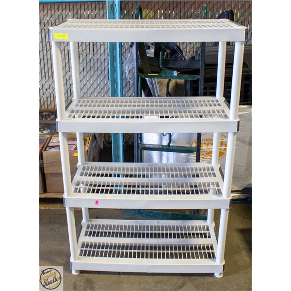 4 TIER RESIN SHELVING UNIT ASSEMBLED