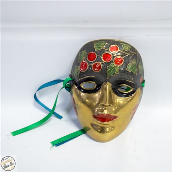 BRASS WALL HANGING MASK 4.25" X 5.75"
