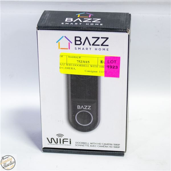 BAZZ WIFI DOORBELL WITH 1080P HD CAMERA,