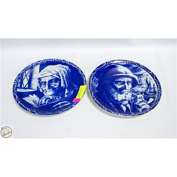 LOT 2 VTG BOCH / BELGIUM DELFT 10" LATE 19TH CEN.