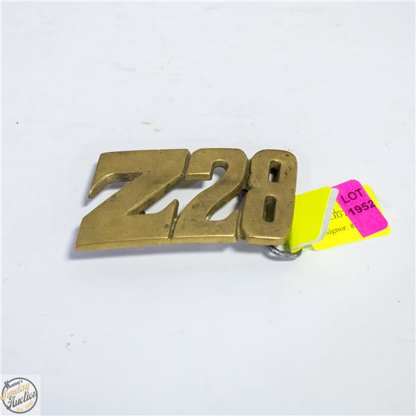VTG 1978 CAMARO Z28 SOLID BRASS BELT BUCKLE