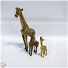 Image 1 : LOT OF 3 BRASS GIRAFFES 5" 6" & 11.5" TALL