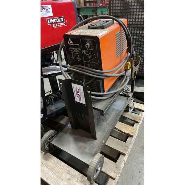 ACKLAND LIMITED AK-MATIC130 CV-DC ARC WELDING POWER SOURCE WIRE FEEDER WELDER ON MOBILE CART