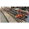 Image 3 : 4 WHEEL 6'L PLATFORM WORK DOLLY WITH APPROX 16 ASSORTED SIZE BAR CLAMPS