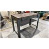 Image 1 : 2" THICK GRANITE TOP METAL SHOP TABLE APPROX 48"L X 24"D X 34"H