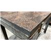 Image 4 : 2" THICK GRANITE TOP METAL SHOP TABLE APPROX 48"L X 24"D X 34"H