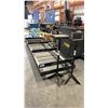 Image 1 : STEEL MATERIAL PLATFORM CART APPROX 10'L X 3'X D & 2 MATERIAL ROLLER STANDS