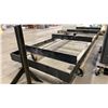Image 4 : STEEL MATERIAL PLATFORM CART APPROX 10'L X 3'X D & 2 MATERIAL ROLLER STANDS