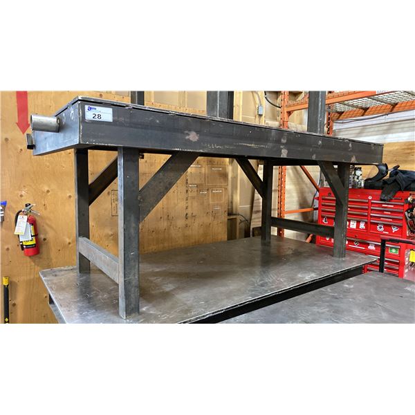 1/2" THICK TOP METAL SHOP TABLE APPROX 96"L X 48.5"D X 38"H