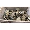 Image 2 : PALLET OF PLASTIC FLANGE ADAPTERS/SPROCKETS, CASTORS & LARGE PULLEY WHEEL