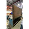 Image 4 : BLUE METAL WORKBENCH WITH WOOD BACK BOARD APPROX 96"L X 30"D X 81"H