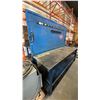 Image 2 : BLUE METAL WORKBENCH WITH WOOD BACK BOARD APPROX 96"L X 34"D X 84"H