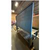 Image 3 : BLUE METAL WORKBENCH WITH WOOD BACK BOARD APPROX 96"L X 34"D X 84"H