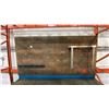 Image 4 : BLUE METAL WORKBENCH WITH WOOD BACK BOARD APPROX 96"L X 32"D X 85"H
