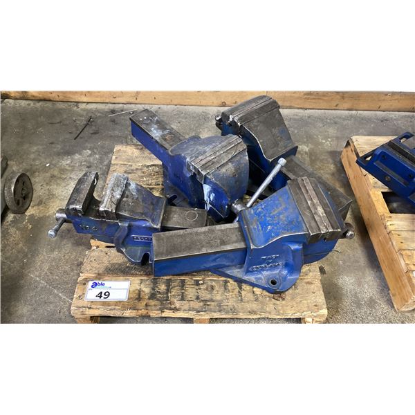 4 ASSORTED IRWIN RECORD HEAVY DUTY BENCH VISES 3- NO.6 & 1-NO.4