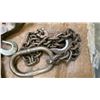 Image 6 : PALLET OF ASSORTED LIFTING CHAINS, CABLE HOISTS, PLATE GRABBER, 4 BOTTLE JACKS, AUTOBODY PORT A