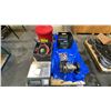 Image 1 : MAGNUM 6" BENCH GRINDER, ULINE SCALE, TABLE SAW FEATHERBOARDS, MITER GAUGES, OIL WASTE CAN, BEARING