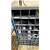 Image 3 : GREY METAL 72 SECTION PARTS STORAGE SHELF APPROX 34"W X 12"D X 42"H *HARDWARE CONTENTS INCLUDED*