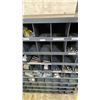 Image 4 : GREY METAL 72 SECTION PARTS STORAGE SHELF APPROX 34"W X 12"D X 42"H *HARDWARE CONTENTS INCLUDED*