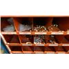 Image 3 : ORANGE METAL 72 SECTION PARTS STORAGE SHELF APPROX 35"W X 12"D X 42"H & BLUE 40 SECTION PARTS