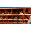 Image 4 : ORANGE METAL 72 SECTION PARTS STORAGE SHELF APPROX 35"W X 12"D X 42"H & BLUE 40 SECTION PARTS