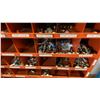 Image 5 : ORANGE METAL 72 SECTION PARTS STORAGE SHELF APPROX 35"W X 12"D X 42"H & BLUE 40 SECTION PARTS