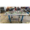 Image 2 : MOBILE METAL SHOP TABLE APPROX 56.5"L X 29"D X 30"H