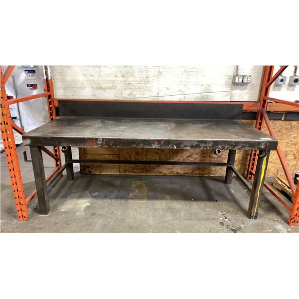 METAL SHOP WORK TABLE APPROX 97"L X 37"D X 36"H