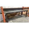 Image 2 : METAL SHOP WORK TABLE APPROX 97"L X 37"D X 36"H