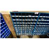 Image 3 : 4 BLUE 72 SECTION METAL PARTS ORGANIZERS ON BLACK METAL STANDS *ASSORTED HARDWARE CONTENTS INCLUDED*
