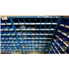 Image 4 : 4 BLUE 72 SECTION METAL PARTS ORGANIZERS ON BLACK METAL STANDS *ASSORTED HARDWARE CONTENTS INCLUDED*