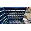Image 5 : 4 BLUE 72 SECTION METAL PARTS ORGANIZERS ON BLACK METAL STANDS *ASSORTED HARDWARE CONTENTS INCLUDED*
