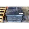 Image 1 : SMALL BLACK 4 DRAWER TOOL CHEST WITH ASSORTED CONTENTS- GREASE NIPPLES, SET SCREWS, COTTER PINS &