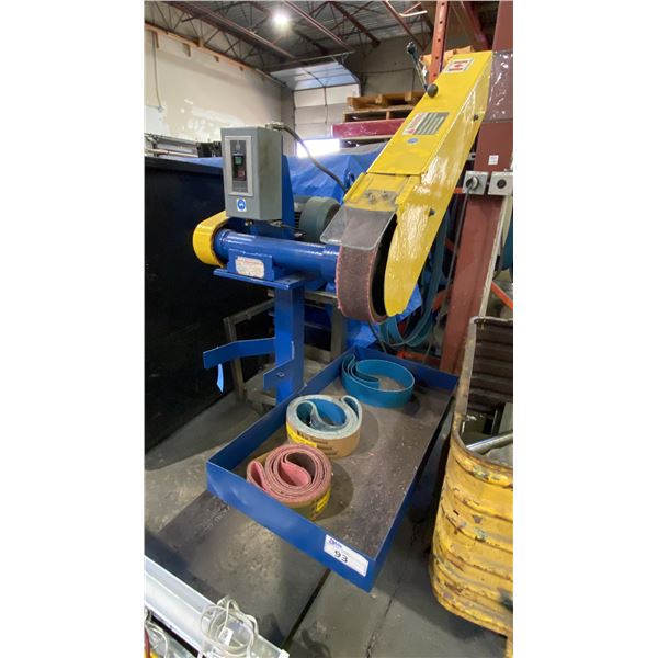GALLANT MANUFACTURING 2HP 3 PHASE INDUSTRIAL BELT SANDER, BELT MEASURES APPROX 40"L