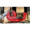 Image 4 : PALLET OF ASSORTED PIPE BENDING TOOLS, CLAMPS, CUTTERS, PRY BARS, BELT FASTENERS, ROLLS OF AIR