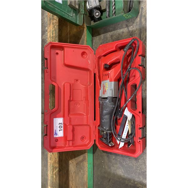MILWAUKEE ELECTRIC SAWZALL IN HARD TRANSPORT CASE