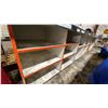 Image 5 : LARGE METAL TOP STORAGE WORKBENCH WITH WOODEN BACKBOARD APPROX 18'L X 2'D X 7'H