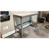 Image 2 : PLASTIC TOP METAL SHOP TABLE APPROX 48"L X 20"D X 35"H