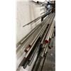 Image 4 : 3 WALL MOUNTED MATERIAL RACKS & CONTENTS- METAL AND STAINLESS ROUND SOLID STOCK MATERIAL