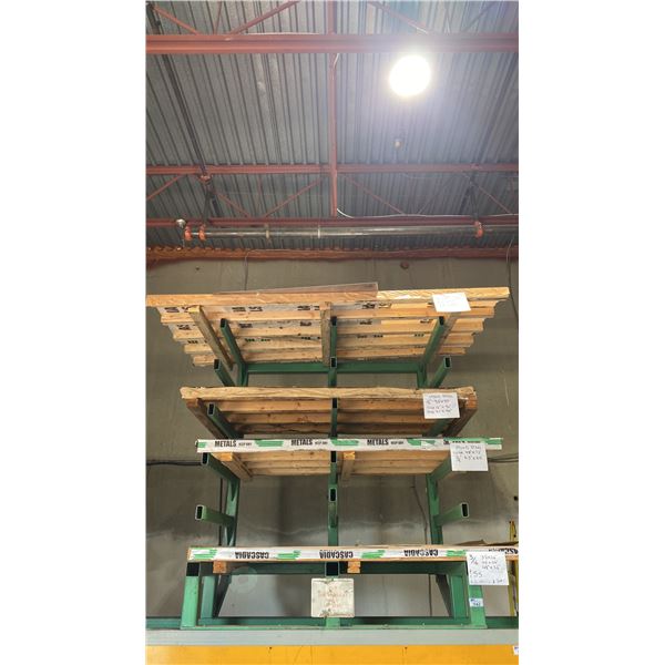 Green Metal Rack GREEN METAL CANTILEVER STORAGE RACK WITH PARTIAL PALLETS OF SHEET METAL ...