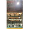 Image 1 : GREEN METAL CANTILEVER STORAGE RACK WITH PARTIAL PALLETS OF SHEET METAL- MILO STEEL/ STAINLESS