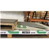 Image 7 : GREEN METAL CANTILEVER STORAGE RACK WITH PARTIAL PALLETS OF SHEET METAL- MILO STEEL/ STAINLESS