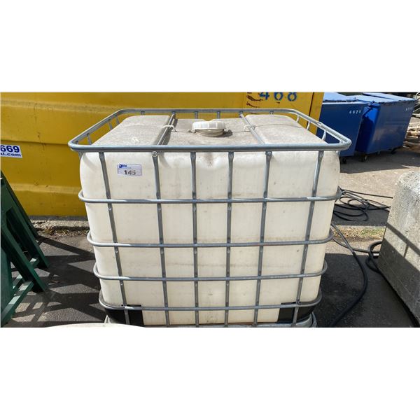 1000L LIQUID STORAGE CONTAINER IN PALLET CAGE