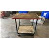 Image 2 : METAL WOOD TOP 2 TIER MOBILE CART