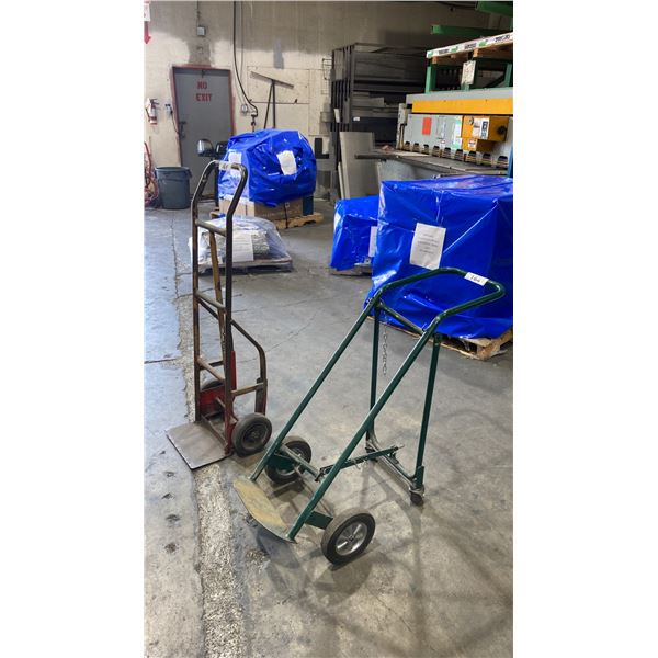 GREEN HEAVY DUTY TANK DOLLY & SOLID TIRE HAND TRUCK