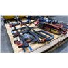 Image 2 : PALLET OF ASSORTED CLAMPS, STANLEY HEATERS, DRILL PRESS VISES, HAND TOOLS, APPLICATOR GUNS & MORE