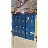 Image 2 : 3 PC 4 DOOR EACH BLUE METAL LOCKERS APPROX 24"W X 18"D X 72" H EACH UNIT, 12 LOCKERS TOTAL