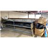 Image 1 : GREY METAL ADJUSTABLE SHELVING UNIT WITH ASSORTED WHIT/BLACK PLASTIC MATERIAL & 2 BOXES OF